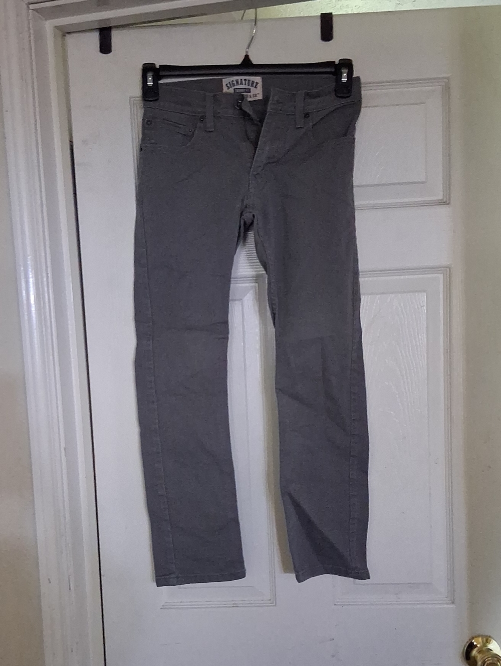 BOYS Signature Slim Straight Jeans in Gray